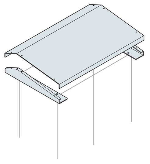 Оцинкованная крыша дождевая для шкафов серии штв н глубиной 500 мм